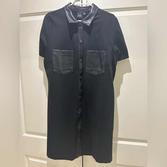 GAP VEGAN LEATHER MINI SHIRTDRESS - TALL​ - Picture 3 of 4